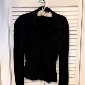 BCBG Maxazria black V neck Zip!